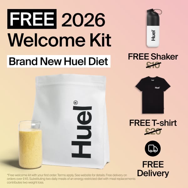 Huel Meta ad: free 2026 welcome kit with the new Huel Diet