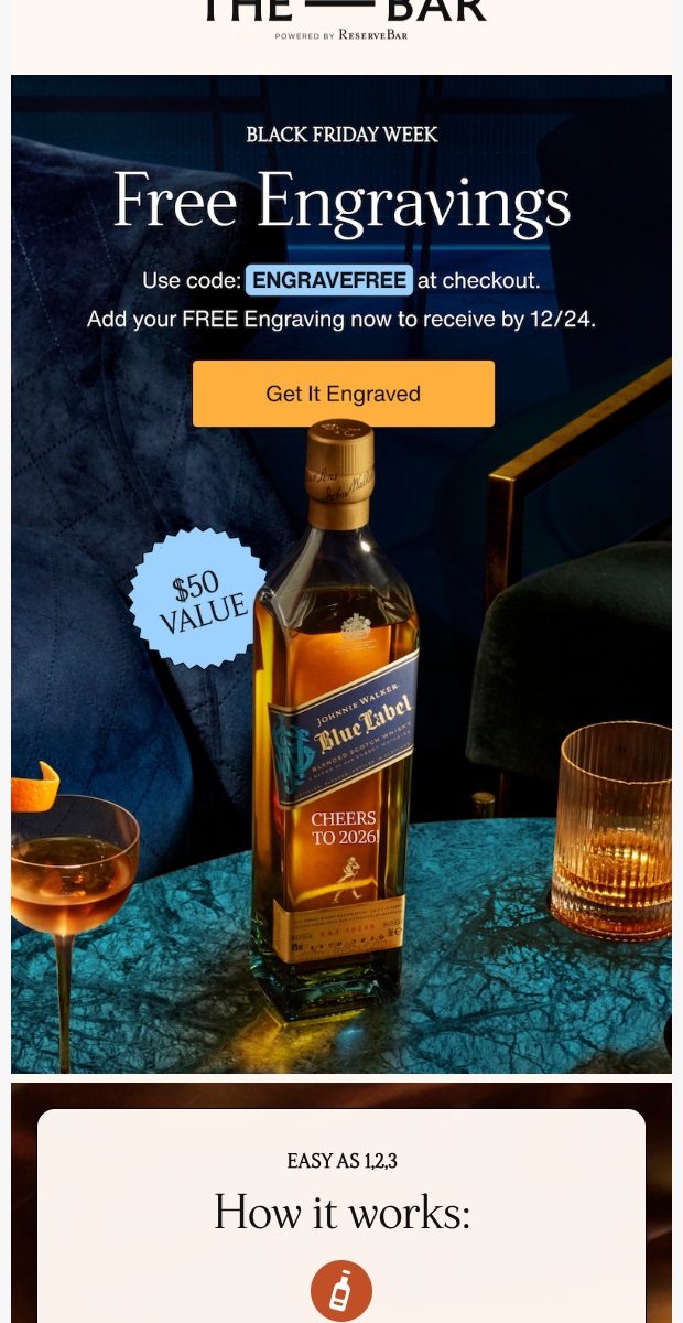 The Bar free engraving campaign and explanation excerpt