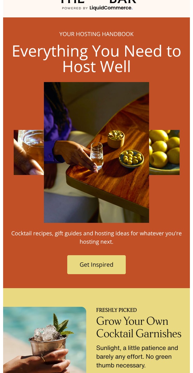 The Bar hosting handbook email excerpt