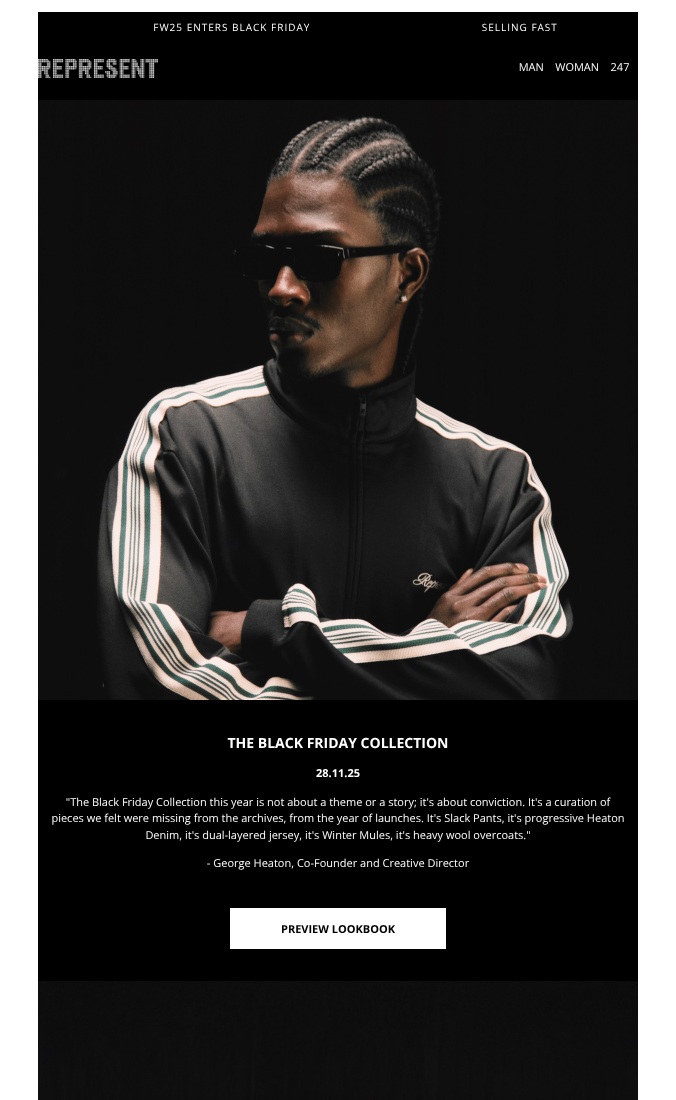 Represent Black Friday collection preview excerpt