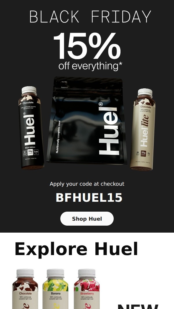 Huel Black Friday offer email excerpt